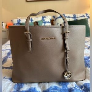Michael Kors Taupe Jet Set Tote